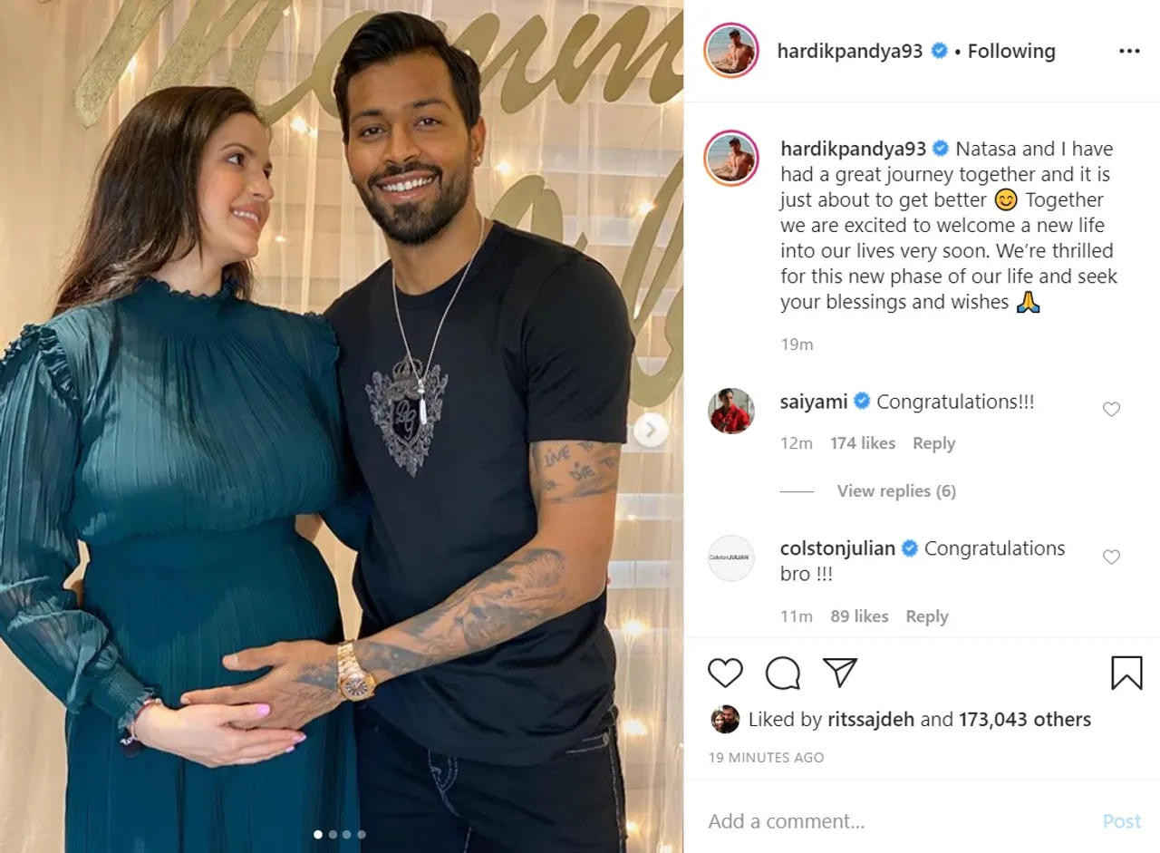Cricket star Pandya & Natasa Stankovic set to become parents