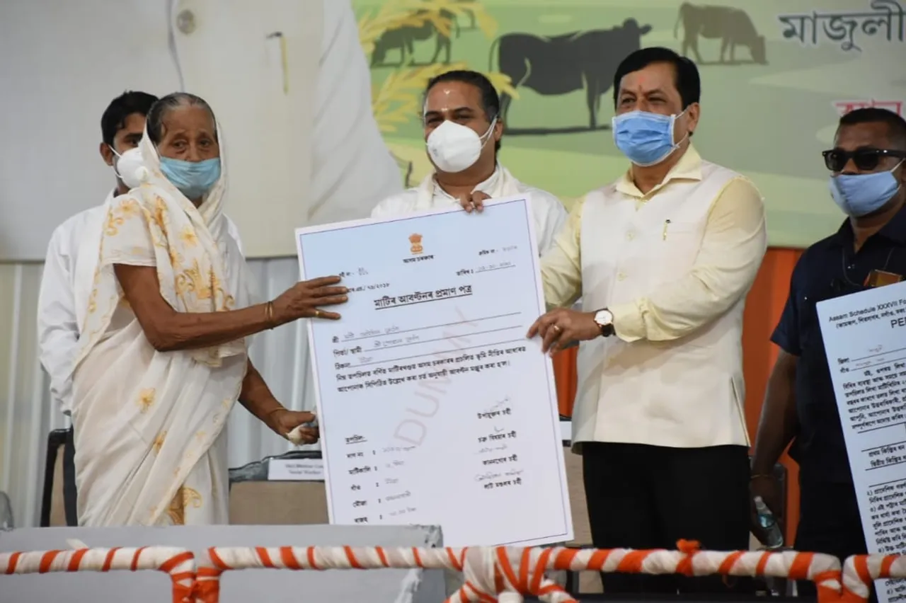 Majuli: CM Sonowal Allots Land Pattas to Indigenous Landless