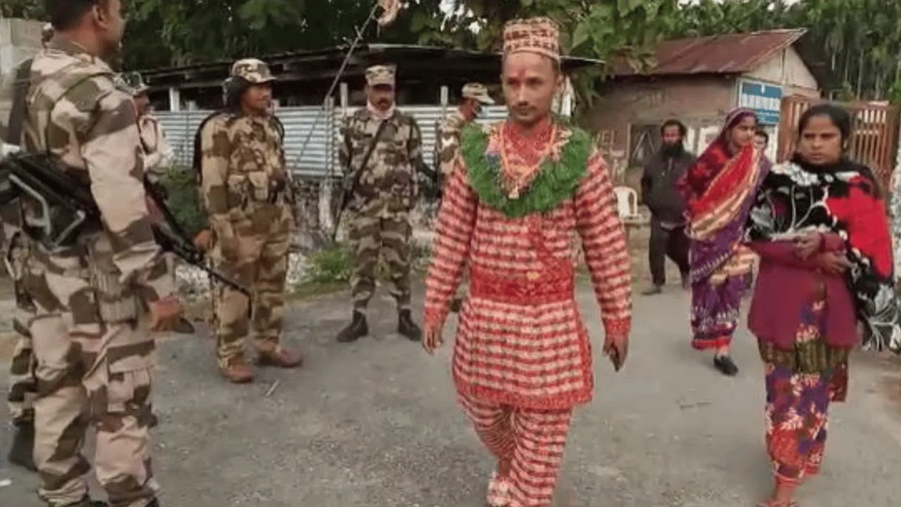 BTC Elections: Man In Groom Attire Votes On His Marriage Day
