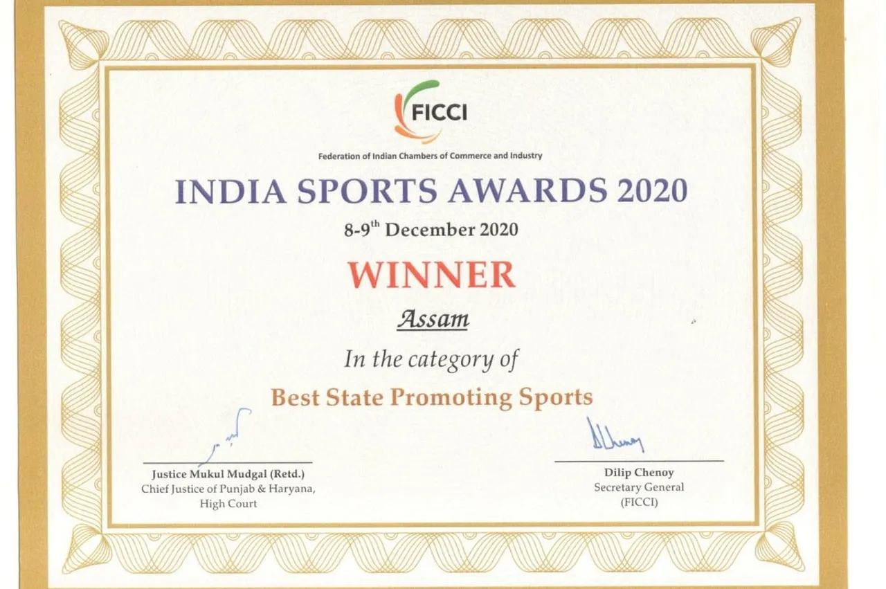 Assam Receives “Best State Promoting Sports” Award