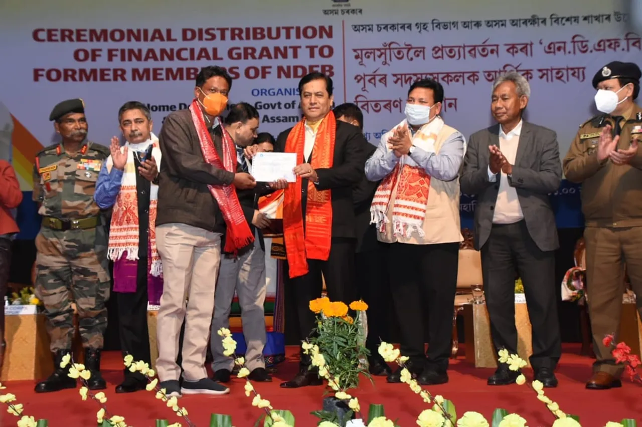 CM Distributed Financial Aids To Surrendered NDFB Cadres
