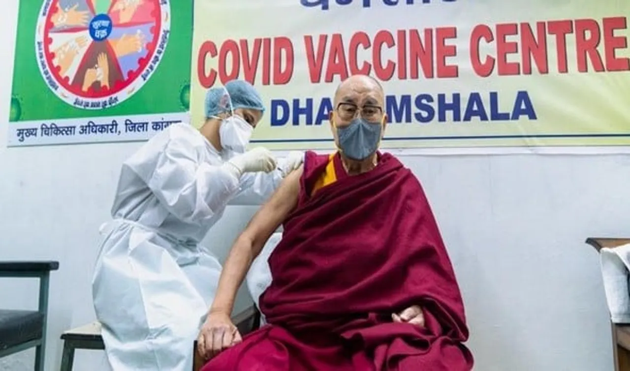 Dalai Lama Receives First COVID Vaccine Shot In Himachal