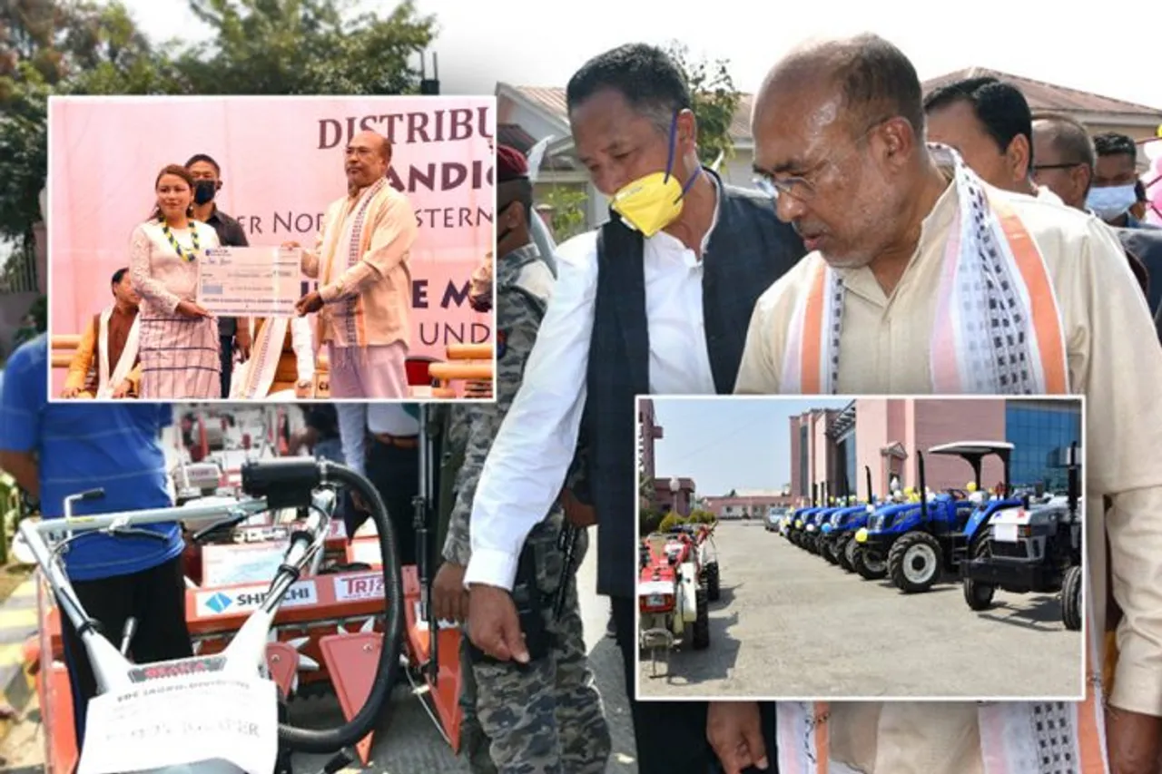 Manipur CM Distribute Machineries, Equipments To Farmers