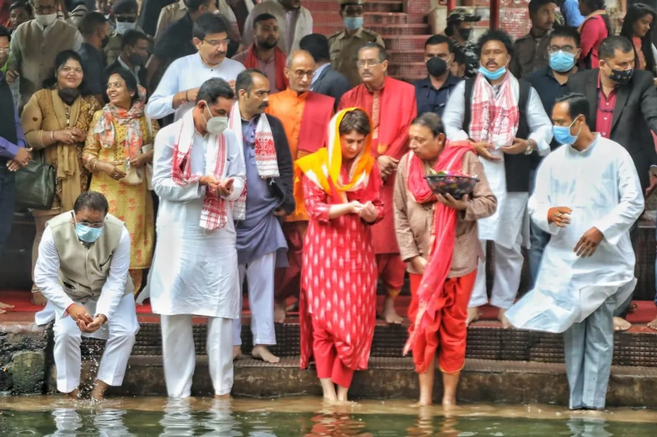 Priyanka Gandhi Arrives In Guwahati, Visits Kamakhya | In Pictures