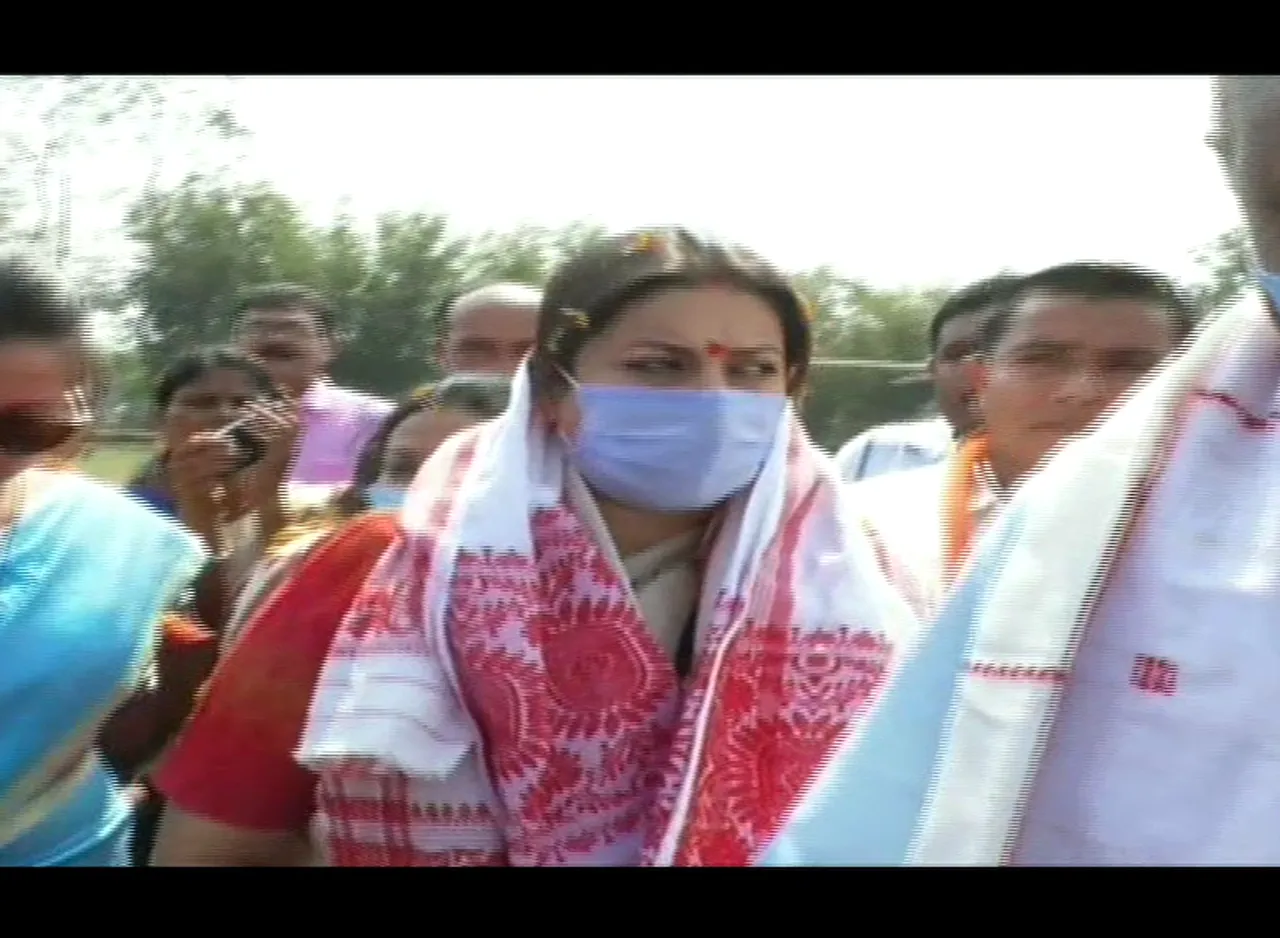 Assam Election: Smriti Irani Arrives At Mariani