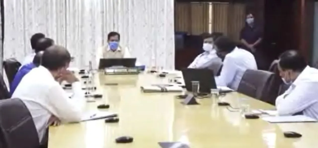 CM Sonowal Takes Stock Of COVID-19 Situation With DCs