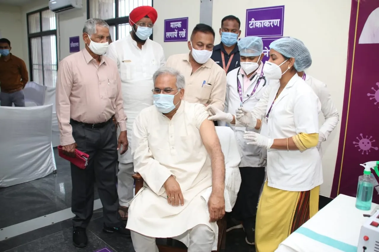Chhattisgarh CM Bhupesh Baghel Receives First Dose Of COVID Vaccine