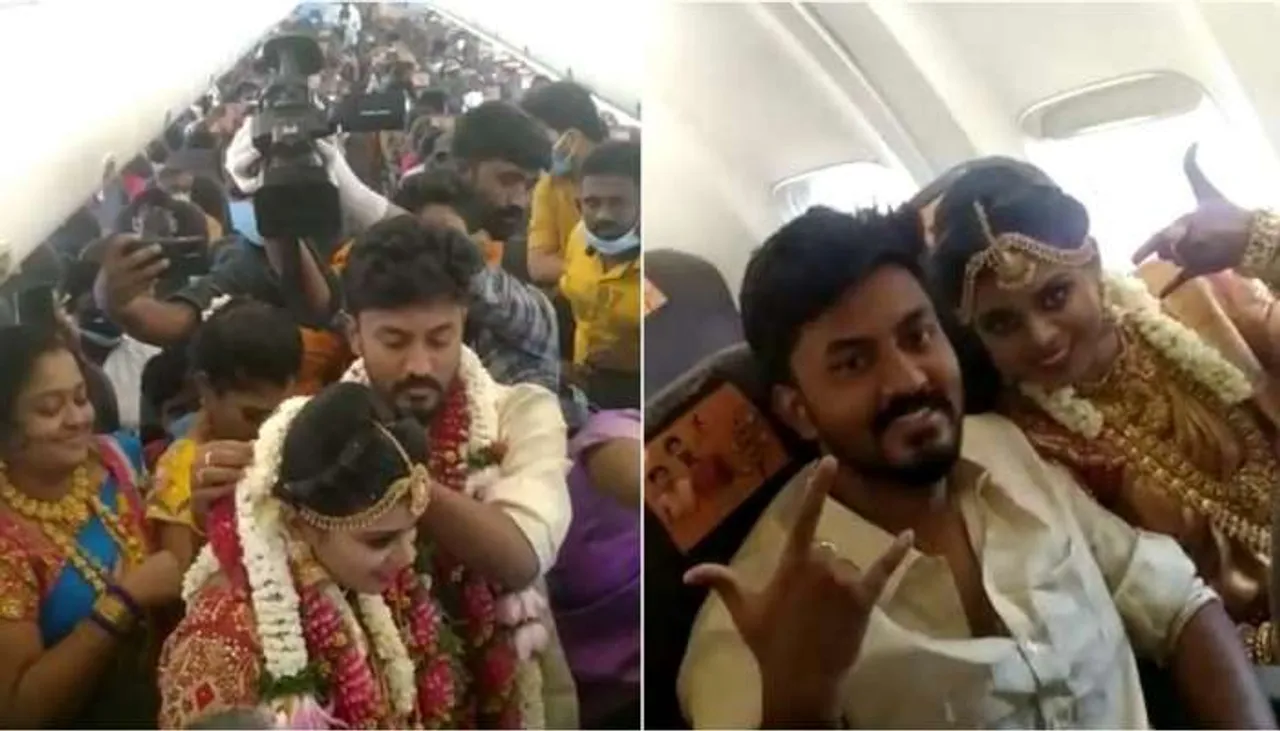Tamil Nadu Couple Ties Knot In Flight To Avoid COVID Restrictions