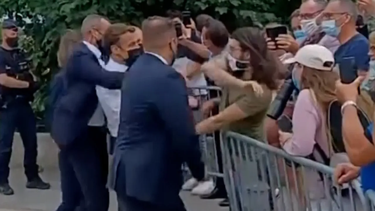 French Prez Emmanuel Macron Slapped While Greeting Bystanders
