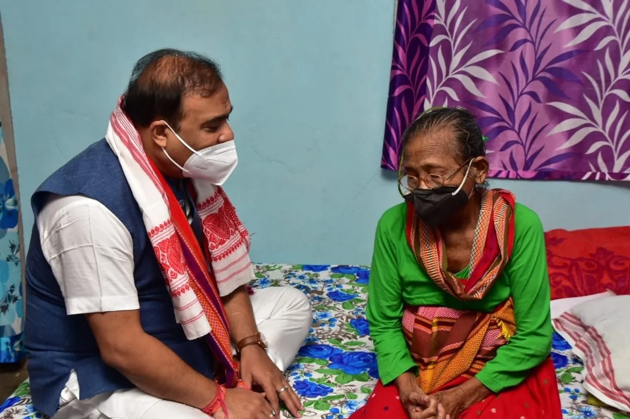 CM Sarma Hands Over ₹1 Lakh Cheque To Ailing Birubala Rabha