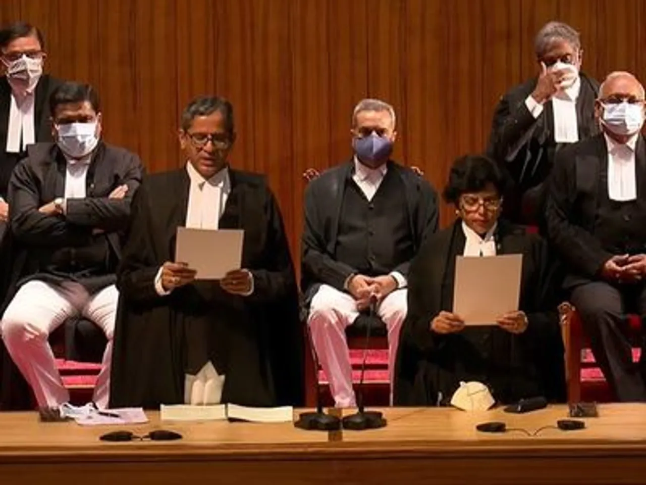 In A First, Nine Supreme Court Judges Take Oath Together