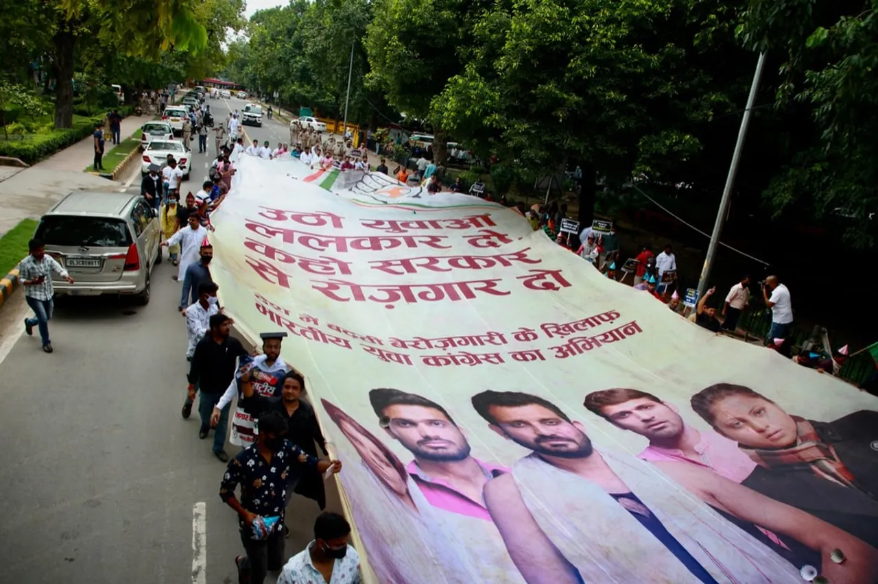 Youth Congress Observes PM Modi’s Birthday As ‘National Unemployment Day’