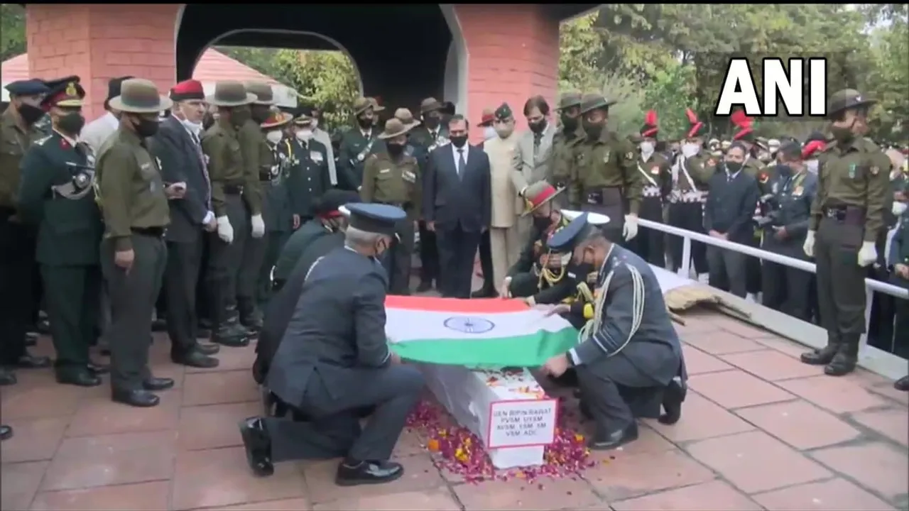 CDS Rawat Cremated With Full Military Honours