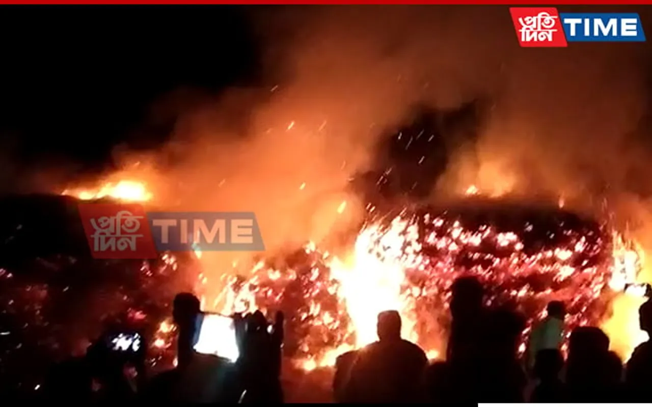 Assam: Massive Fire At Baghbar Pat Bazar In Barpeta