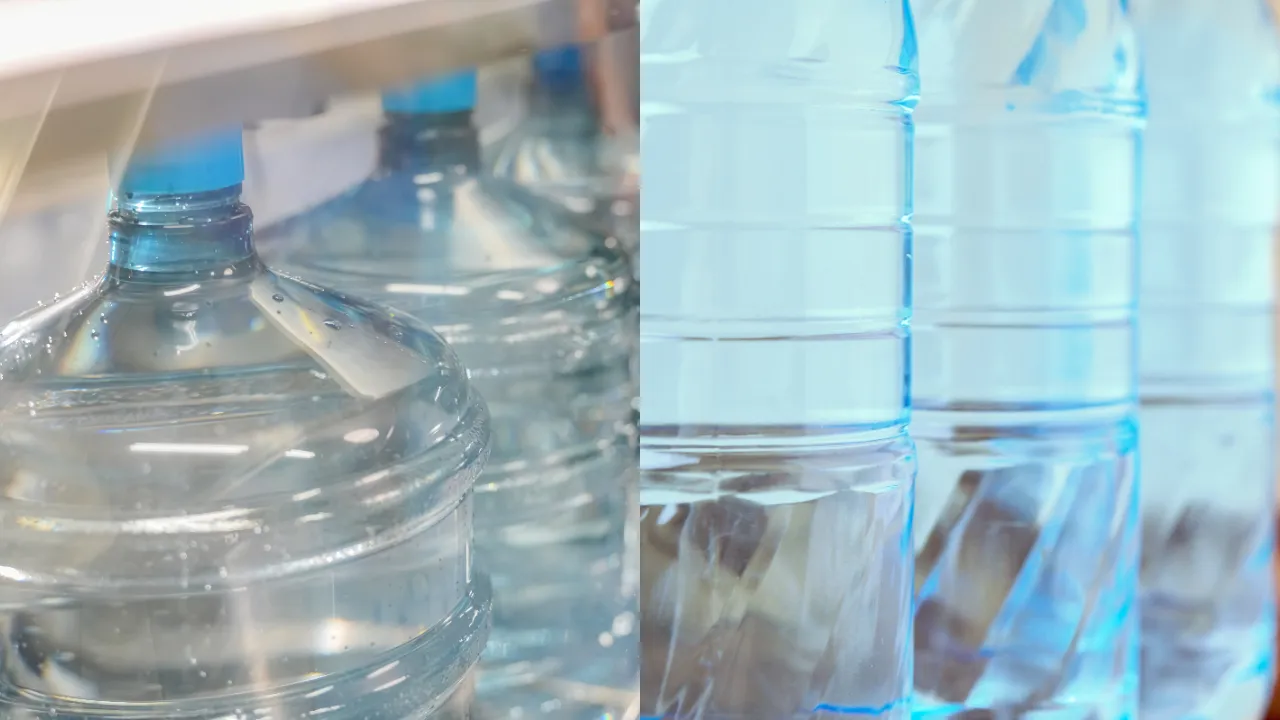 mineral water bottles