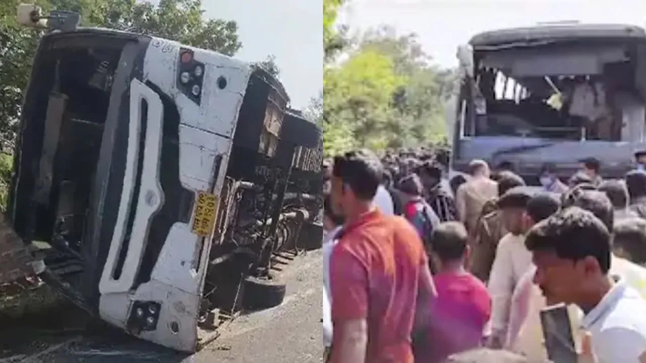 bus overturns