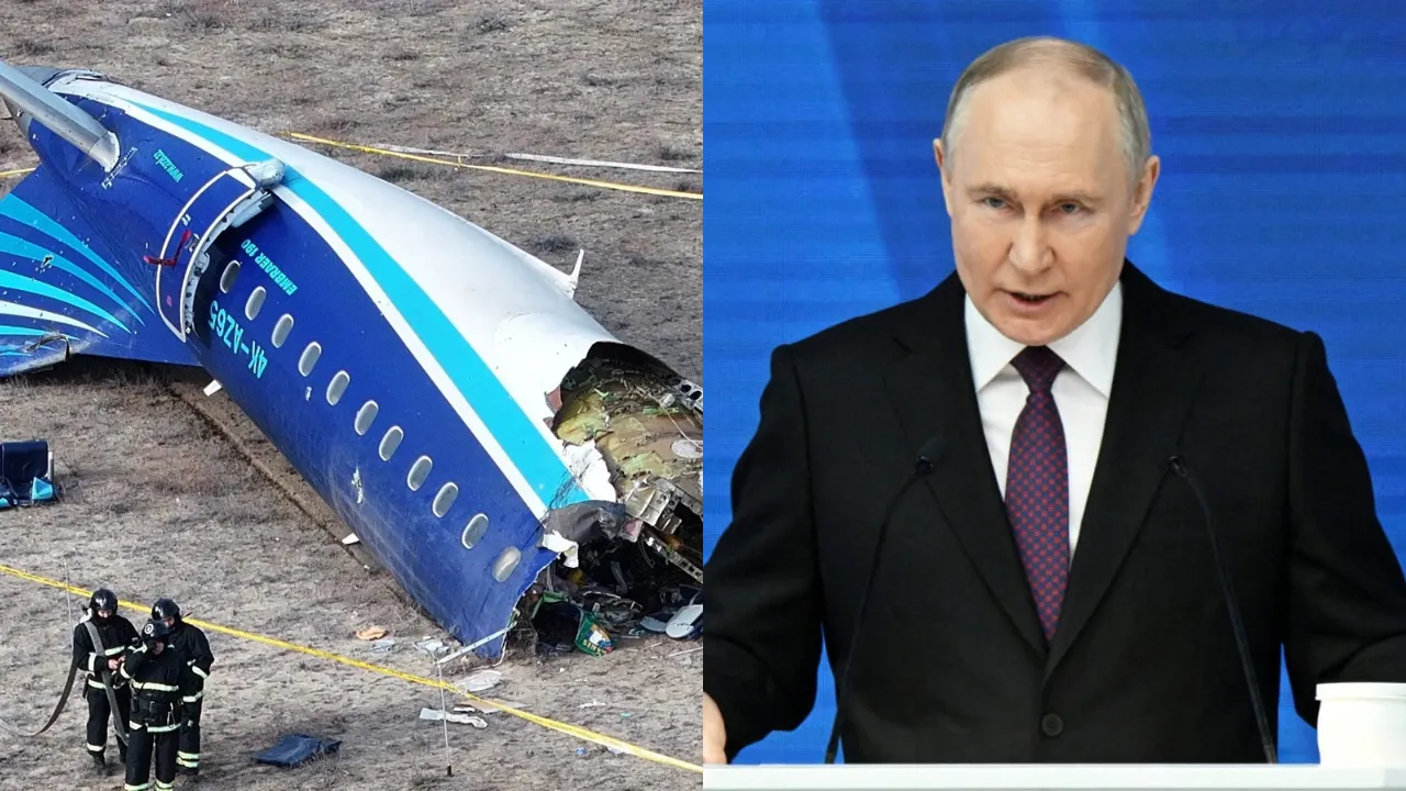 Plane crash and Putin (file Photos)