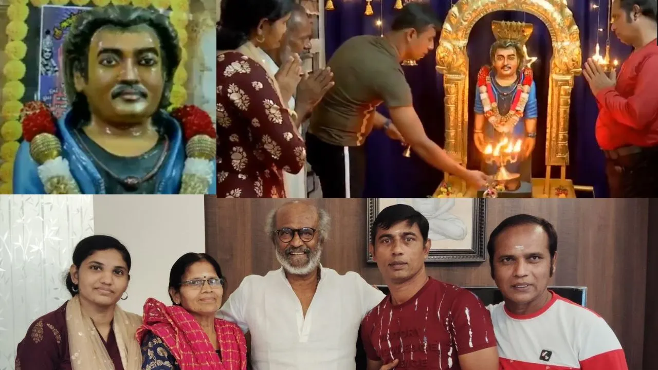 Rajinikanth fan dedicated temple to actor at Madurai home