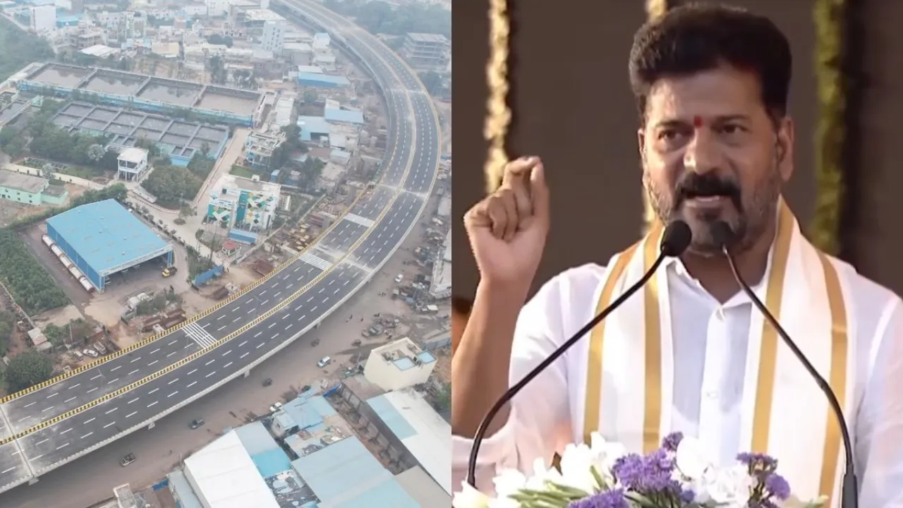 Flyover and CM Revanth (file Photo)