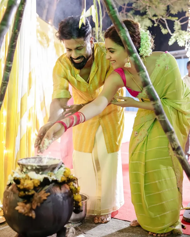 Keerthy Suresh Sankranti with husband