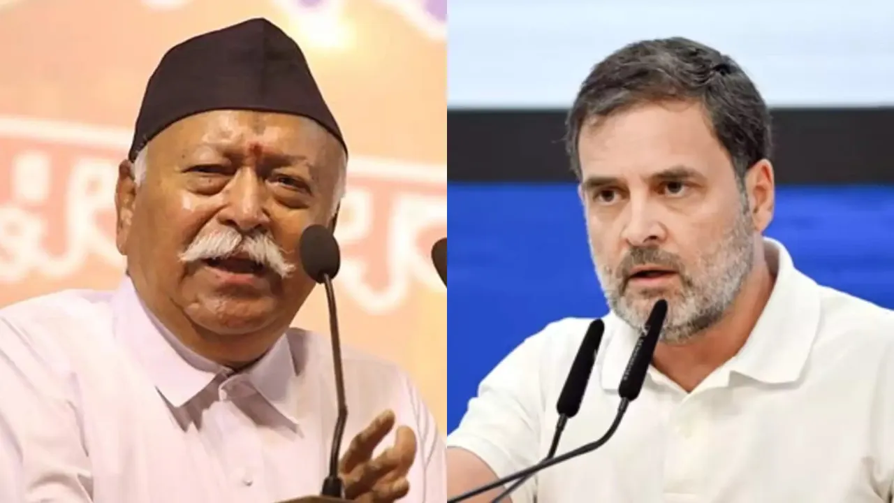 Mohan Bhagwat and Rahul Gandhi