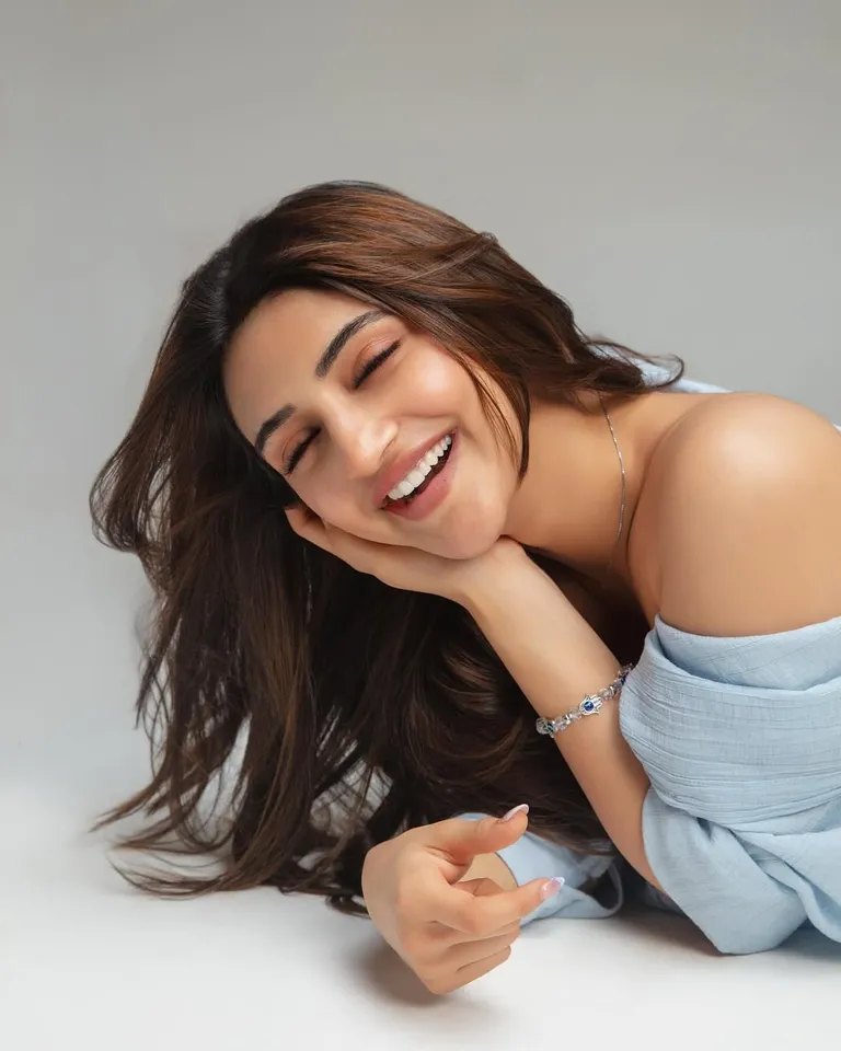 Sreeleela in blue shirt
