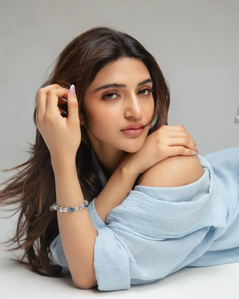 Sreeleela looks in blue shirt