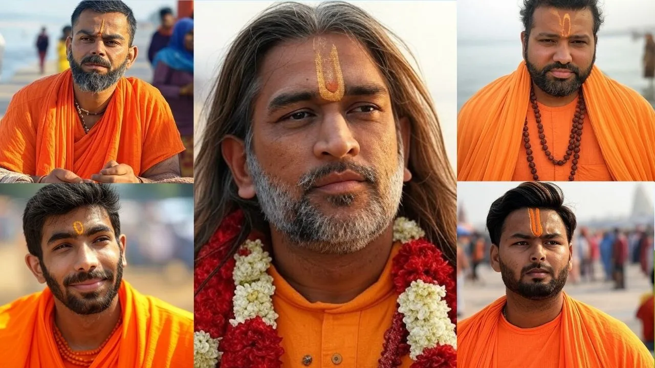 Team India Cricketers at Maha Kumbh Mela 2025