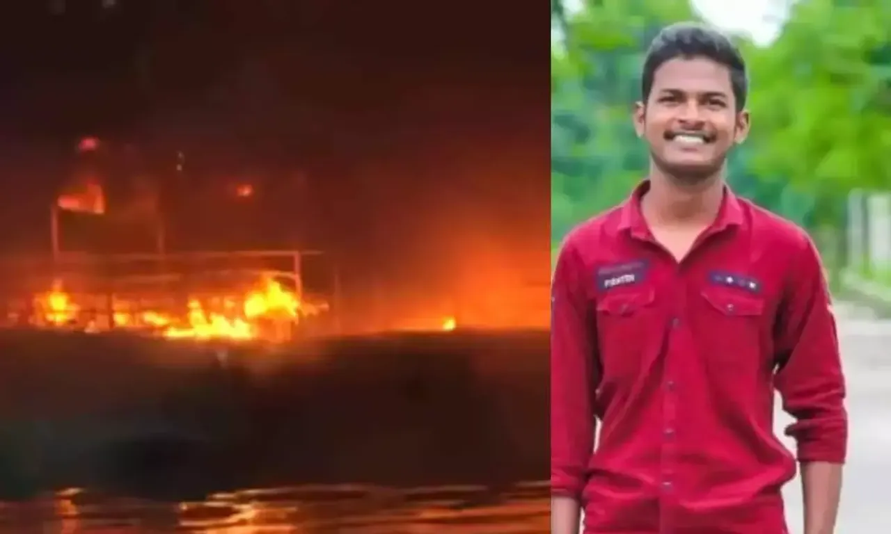 Hussain Sagar Boat Burning 