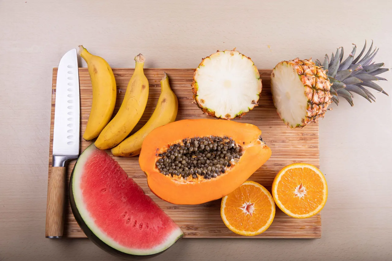 Banana and papaya