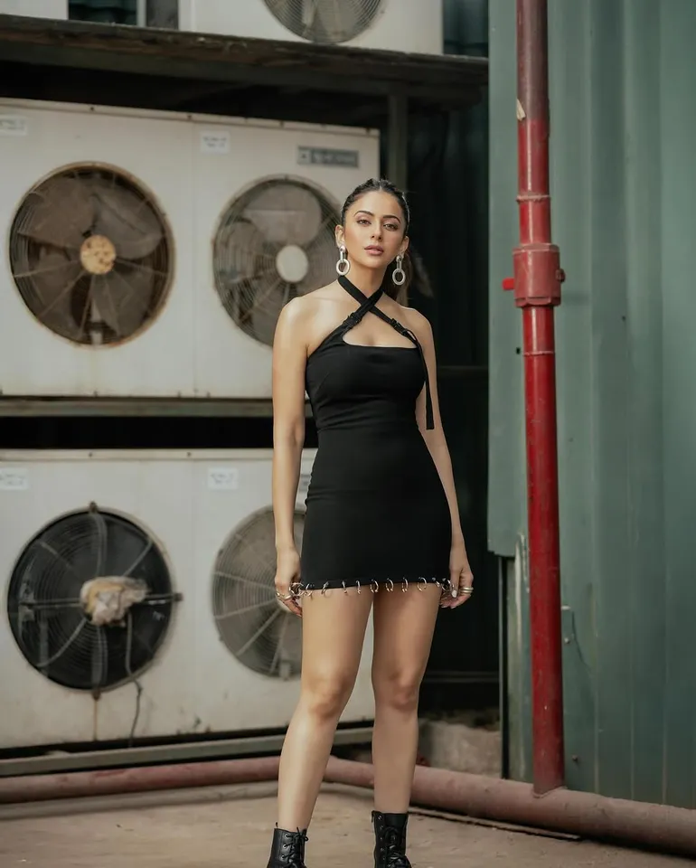 Rakul Preet Singh in black one piece