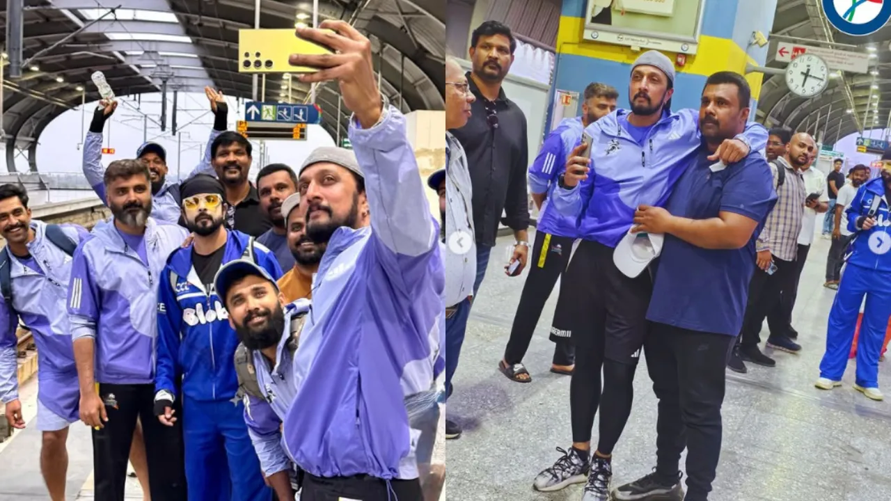 sudeep in Hyderabad metro 