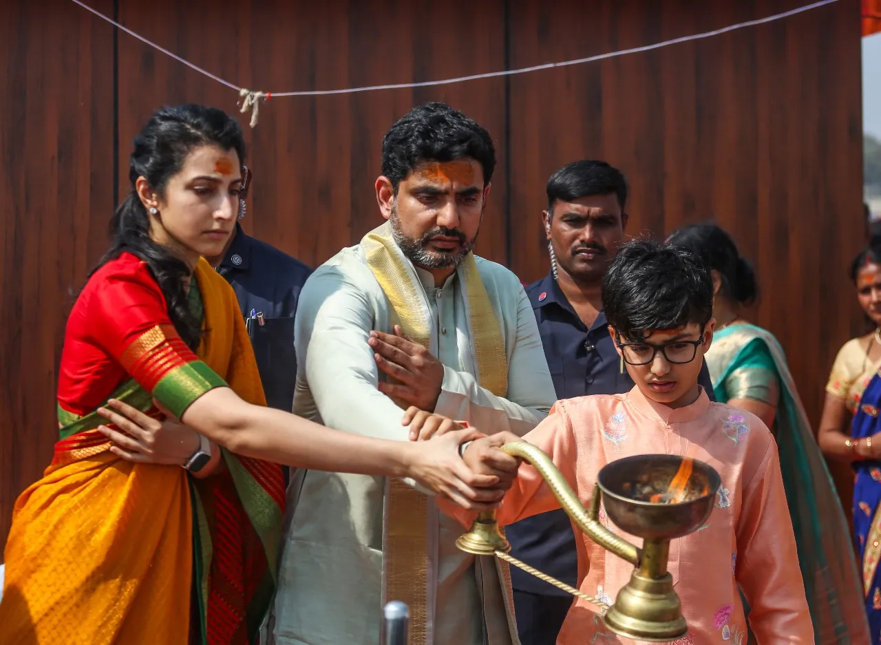 nara lokesh at maha kumbh