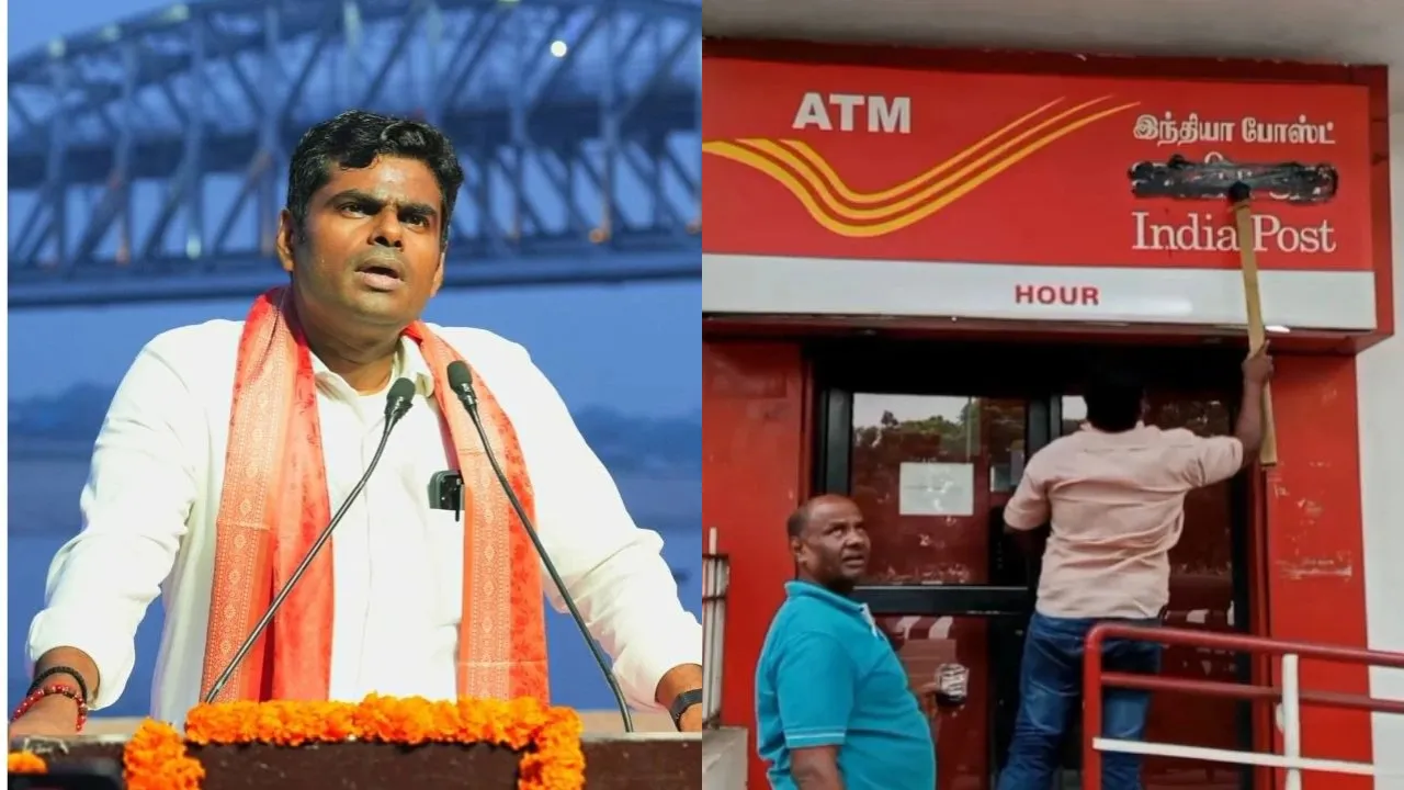 DMK blackens Hindi signs in Tamil Nadu, Annamalai calls them 'confused nincompoops'