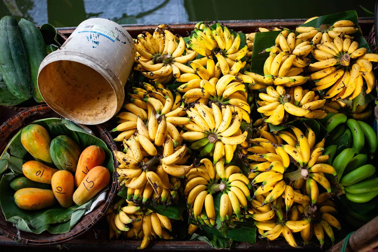 Papaya and banana