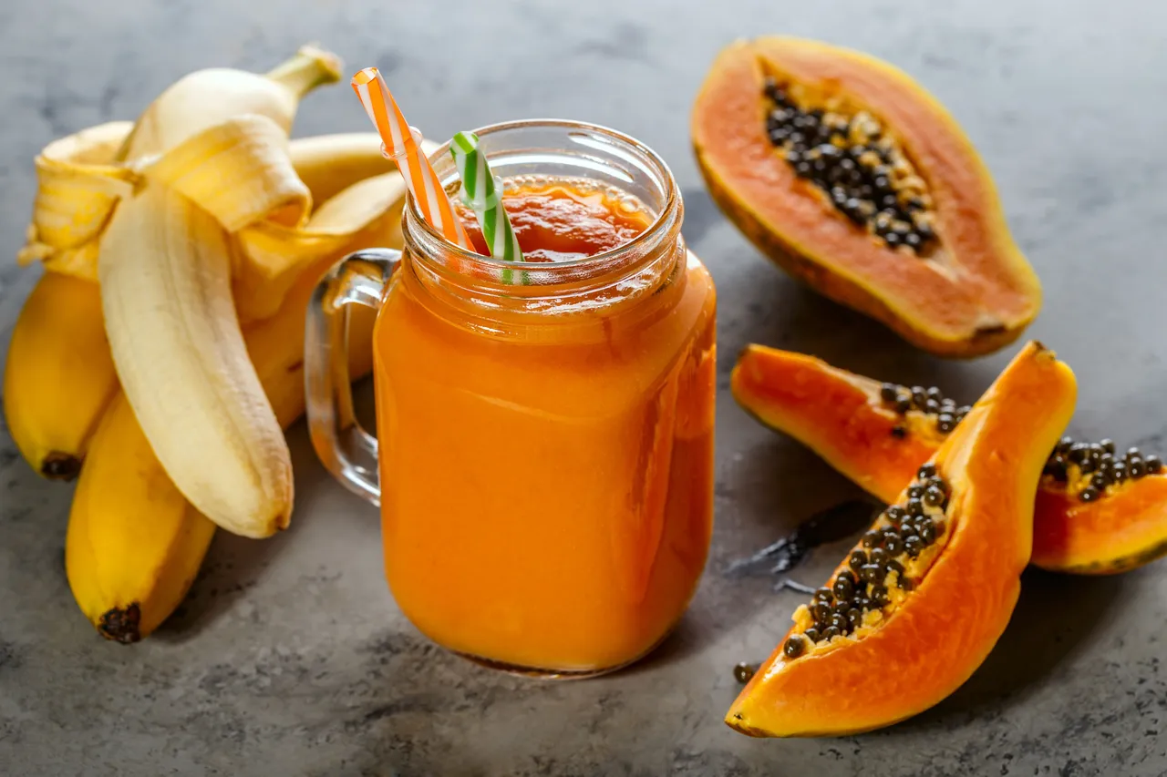 Papaya and banana