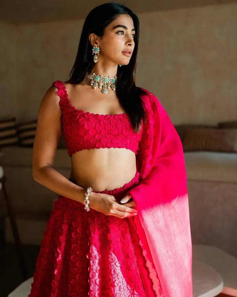 pooja hegde stunning poses in pink