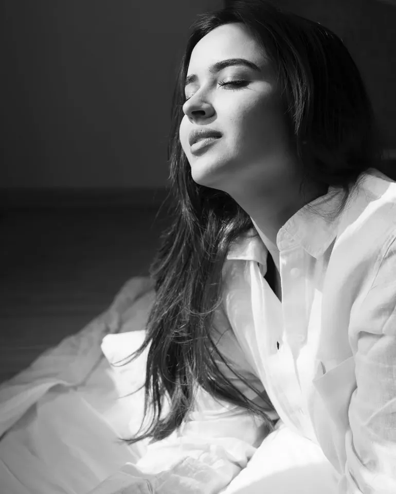 Pujita Ponnada stunning poses in white dress