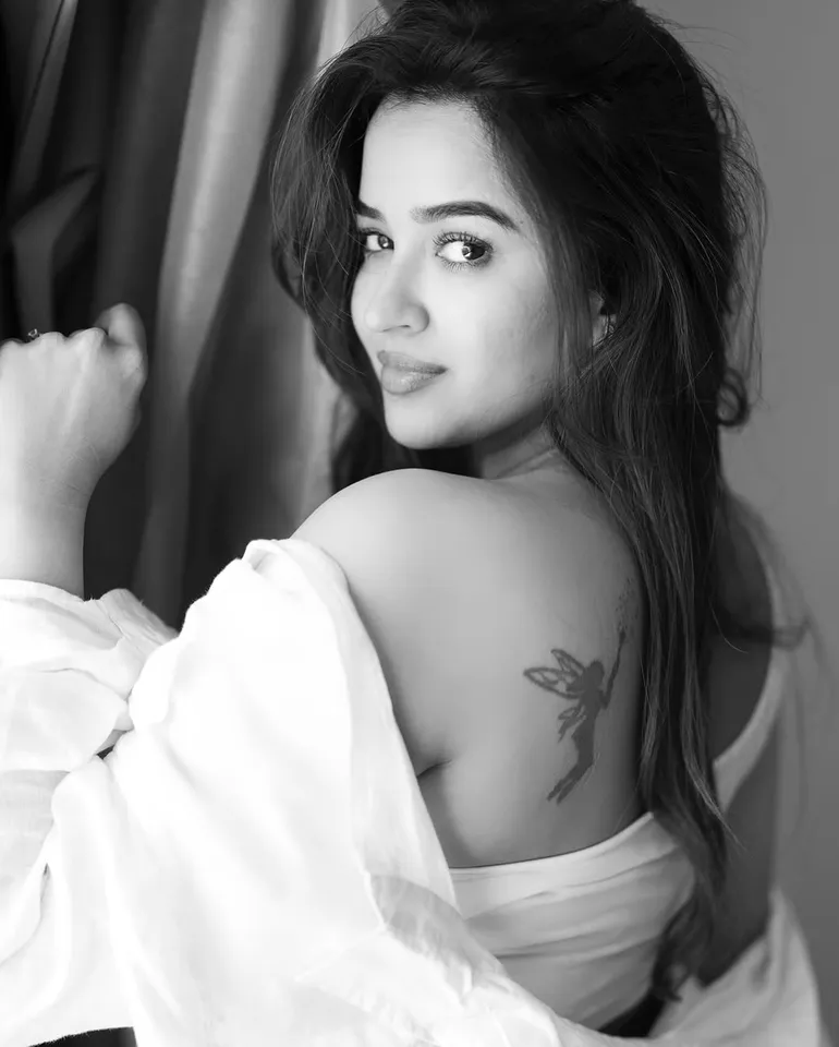 Pujita Ponnada stunning poses in white shirt