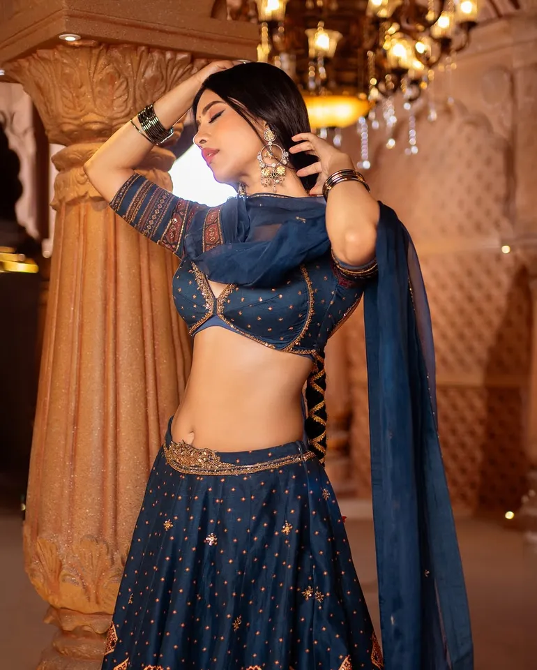 Nabha half saree stunning looks