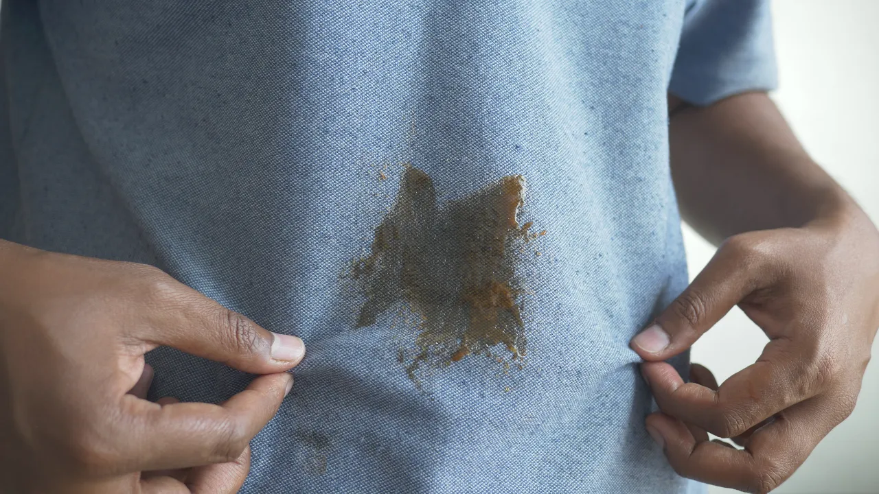 Tea stains on clothes
