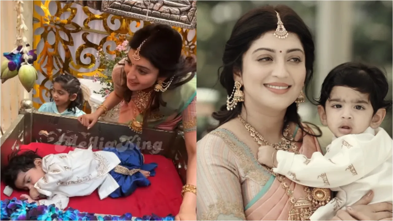 actress Pranitha son naming ceremony  