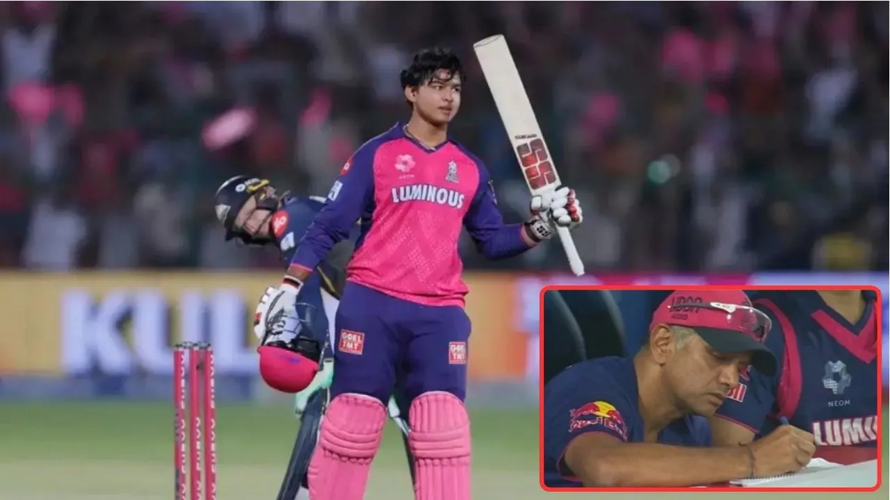rahul dravid doing vaibhav suryavanshi homework
