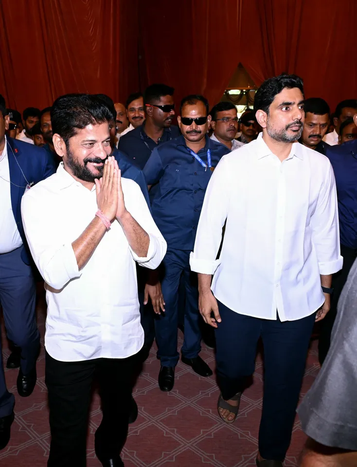 ఏపీలో సీఎం రేవంత్ కు ఘన స్వాగతం.. మంత్రి లోకేష్ తో  కలిసి వివాహ వేడుకకు - PHOTOS