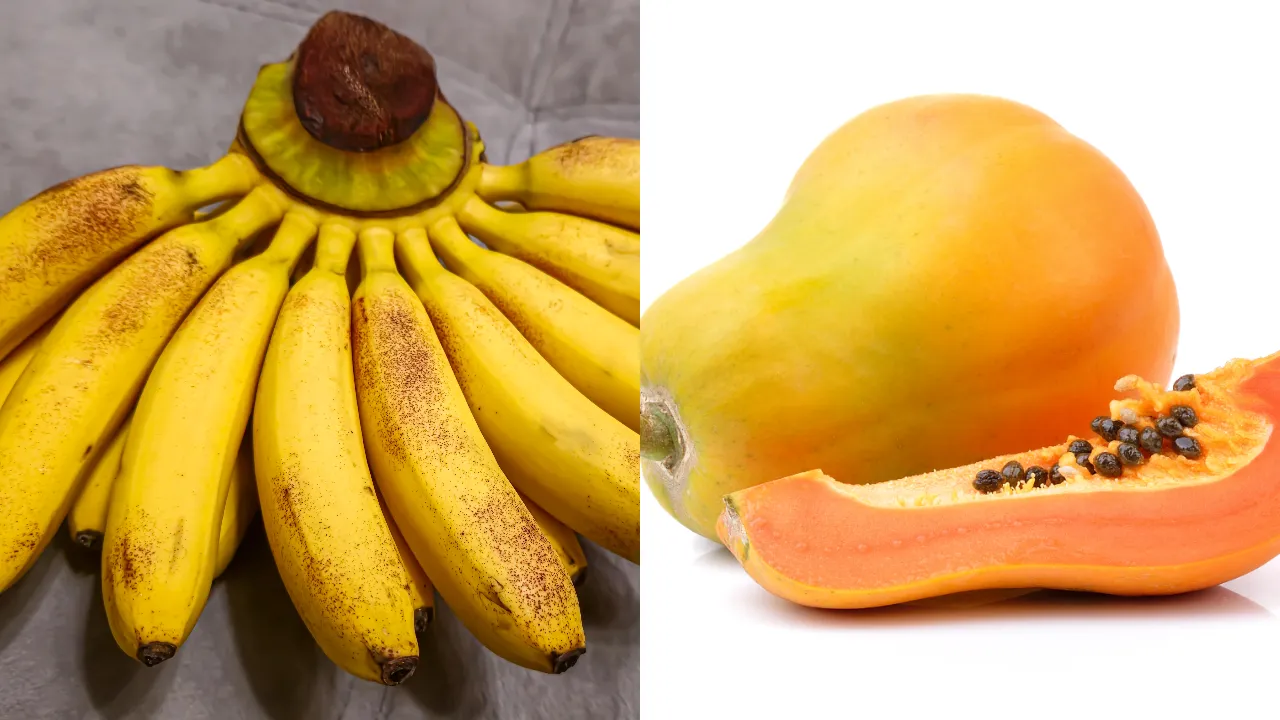 Papaya and banana