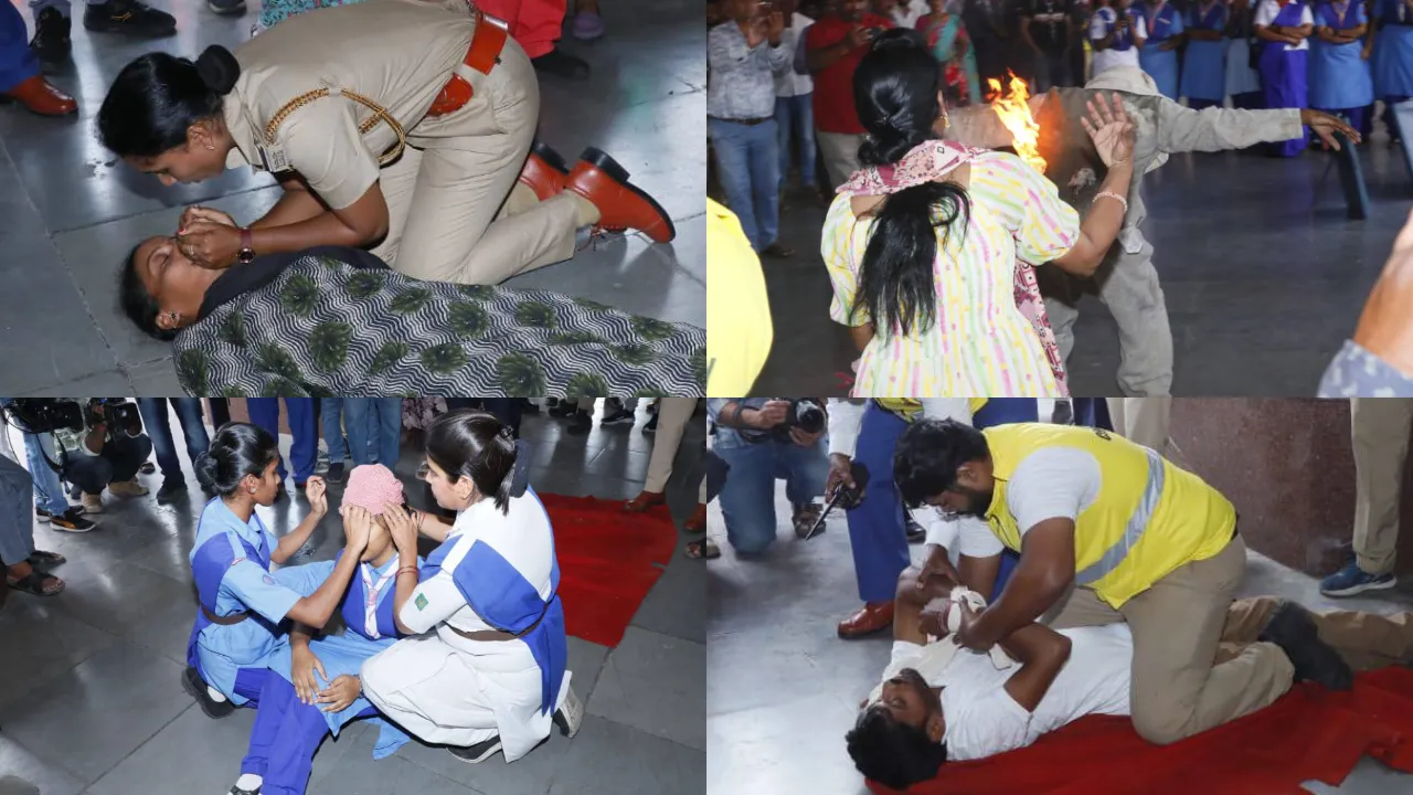 Mock Drills in Kacheguda Railway Station