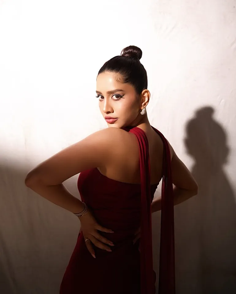 Nabha Natesh in red dress