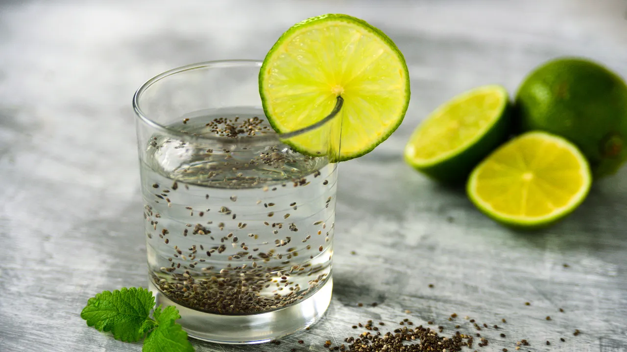Lemon water chia seeds