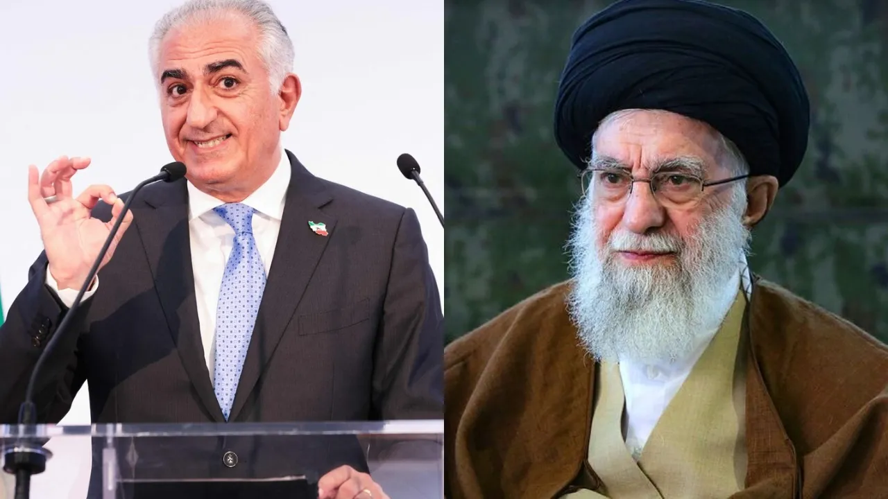 Iranian Crown Prince reza Pahlavi and Khamenei