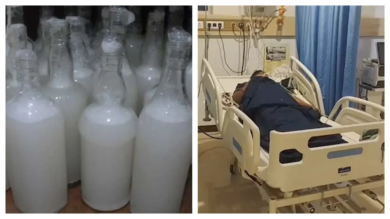 11 people fell ill after drinking adulterated toddy.